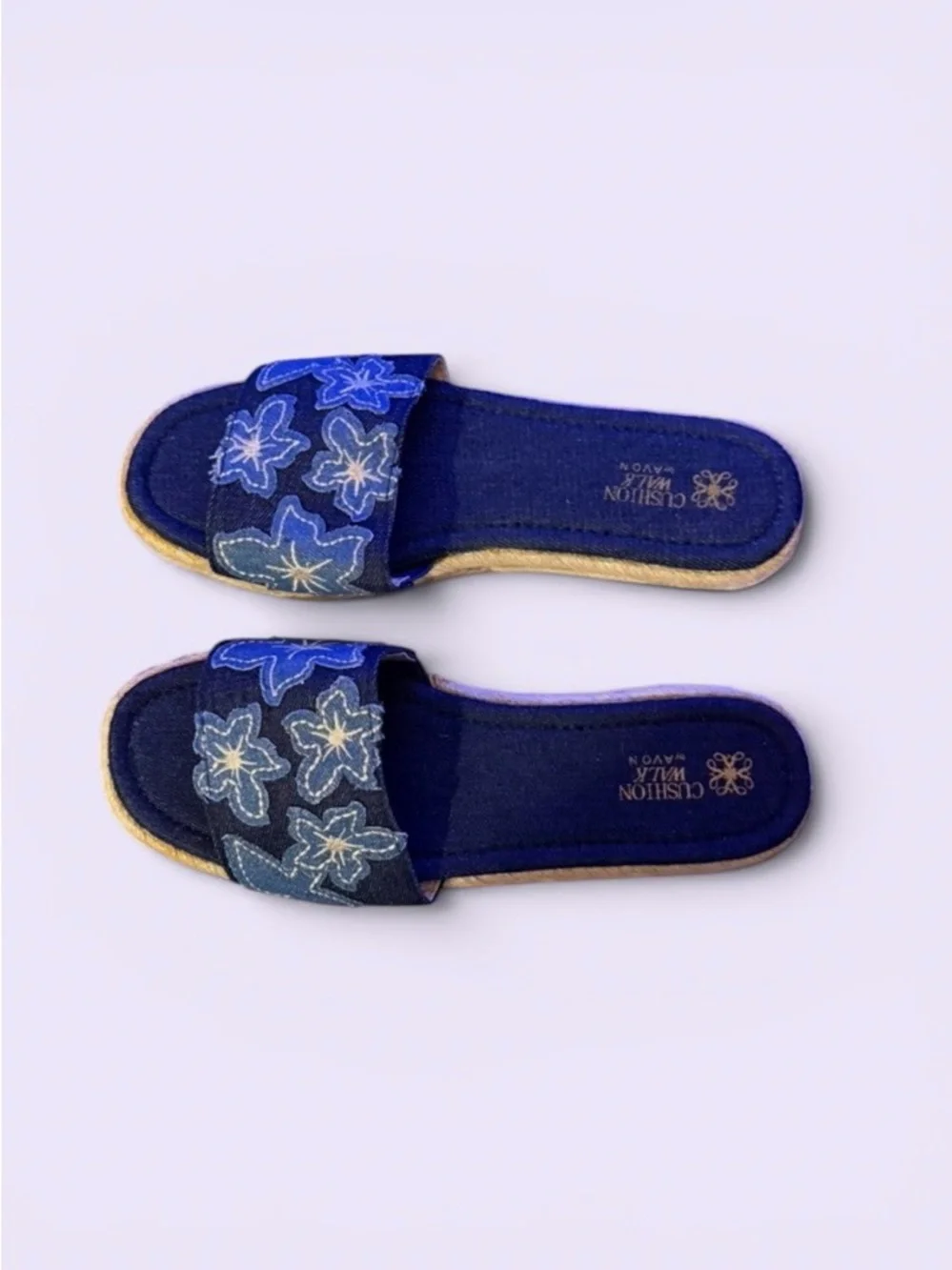 New ~ Avon~ Shoes ~ Cushion Walk ~ Blue Denim ~ Slide Sandals ~ Women’s ~ Size 9